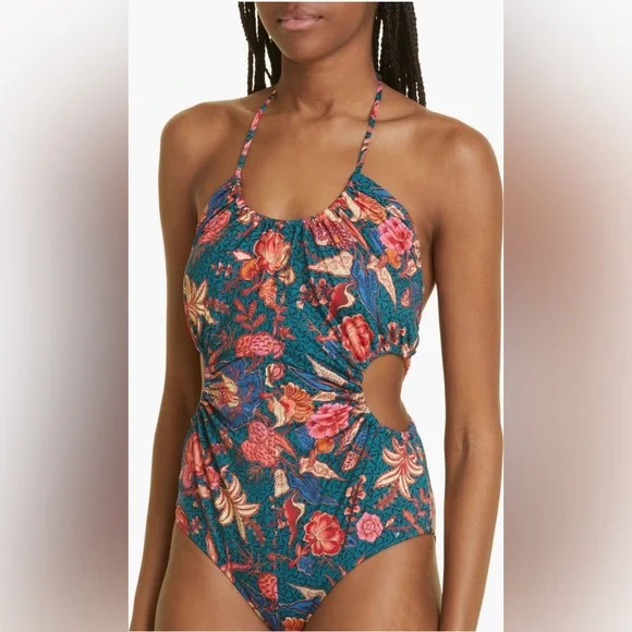 ULLA JOHNSON ‘MABEL PRINT RUCHED CUTOUT’ SWIMSUIT, Medium, $425 - Picture 9 of 15
